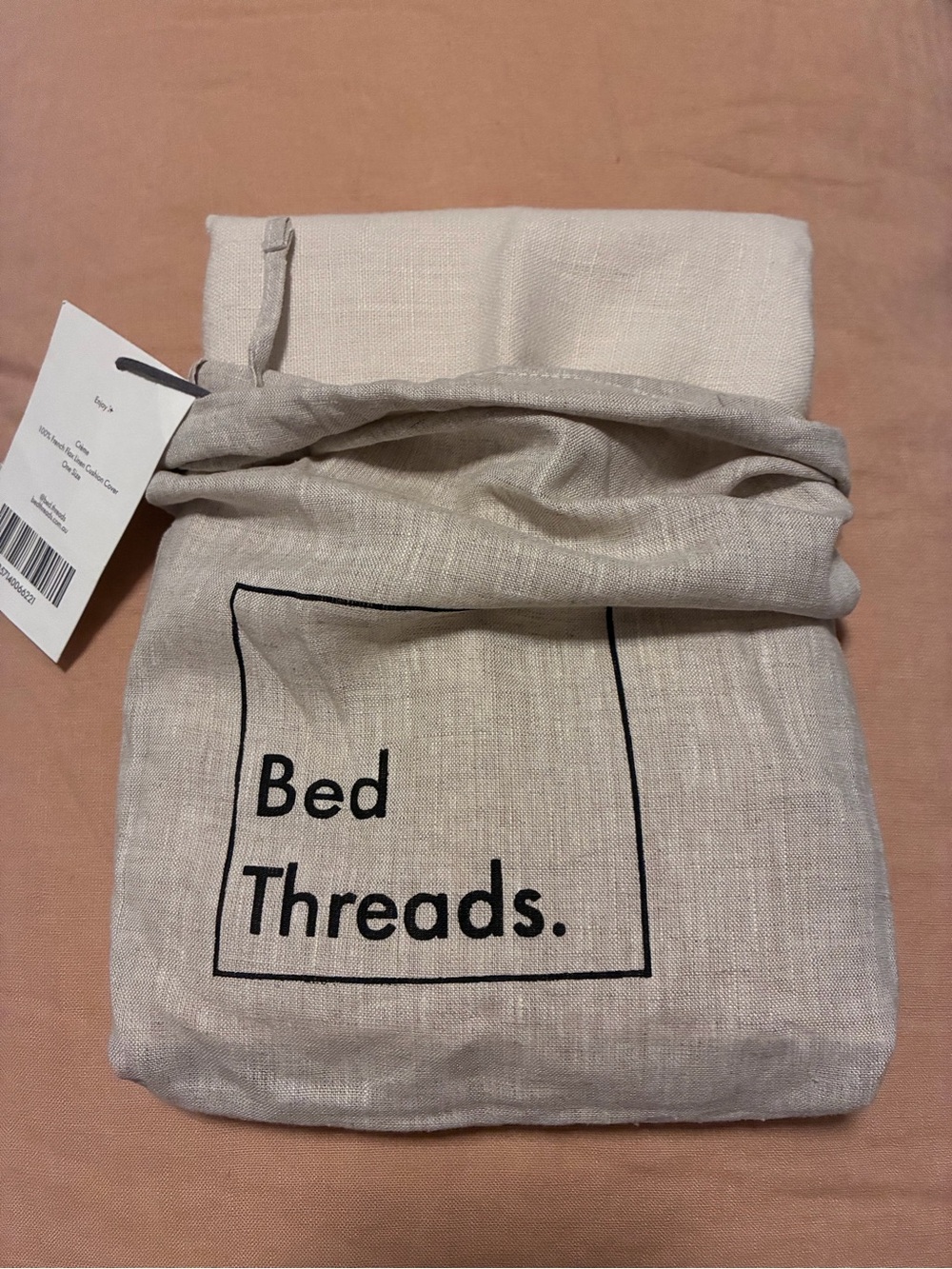 Bed Threads 100% Flax Linen Crème Cushion Cover - Zippered Pillowcase